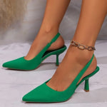 Plus-size High Heels Women's Pointed Thin Heels Back Lift Sandals Fashion Temperament Women's Shoes Red High Heels