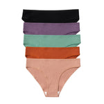 5Pcs/Set Women Cotton Panties Solid Color Low Rise Briefs Female Underpants Comfort Soft Stretch Panty Sexy Lingerie S-XXL