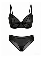 Sexy Ultra-Thin Fully Transparent Alluring Lingerie with Underwire, No Padding, Beautiful Back Bra, Hot Girl Push-Up Bra Set
