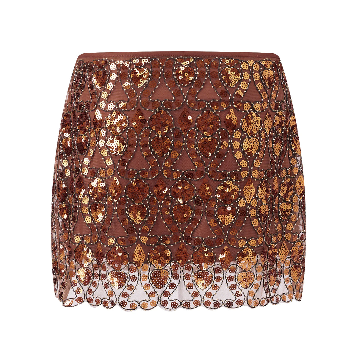 Womens Summer Sequined Mini Skirt Slim Fit Stylish Beaded Geometric Pattern Low Rise Short Skirts
