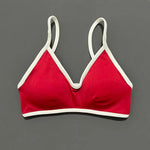 Contrastline Bra Women Backless Knitted Sports Bra Solid Color Gym Fitness Top With Chest Cushion Sexy Suspender Yoga Sports Bra