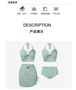 New Sexy Bikini Swimsuit for Women, Covering Flesh and Slimming, High-end Feeling, Spicy Girl Beach Vacation Three Piece Set