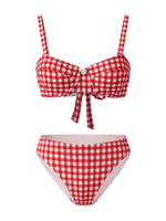 2026 Trendy Swimwear – Chic Red & White Plaid Bikini with Feminine Charm Perfect for Beach Wear and Pool Parties Summer Getaway
