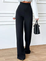 Women's Straight Pants Elegant Baggy Wide Leg Trousers Fashion Versatile Casual Pants Quick Dry Breathable Office Commute Wear