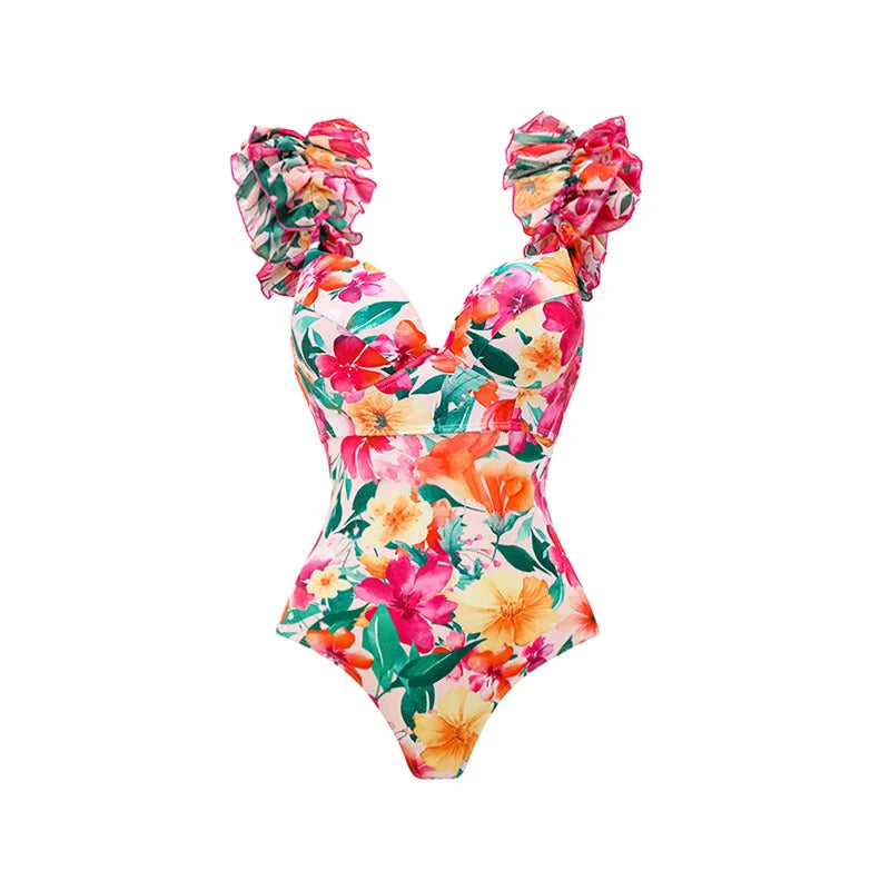 2026 New Fashion High Quality One Piece Swimsuit Skirt Swimsuit Print Padded Swimwear Women Slimming Bathing Suit Beach Wear