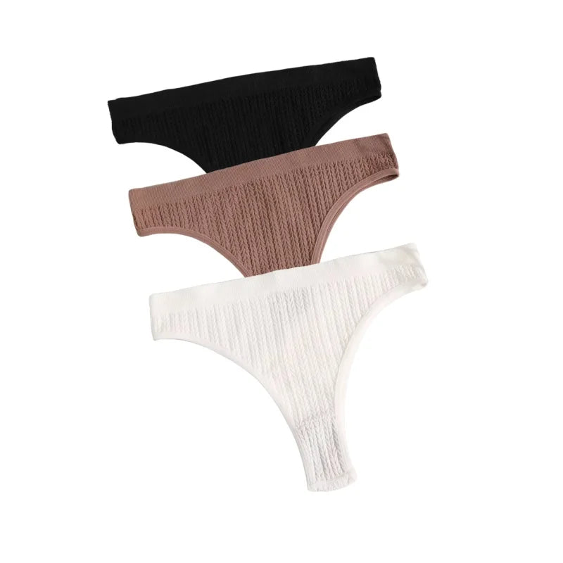 3Pcs/Set Seamless Panties Women Low Waist Briefs Soft Underwear Solid Color Sexy Lingerie Female Underpants Stretch Panty