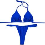 Sexy Bikini Set Two Piece Swimsuit Bikini Set Push Up Bra Solid Thong Women Swimwear Beachwear Bathing Suit Traje De BañO 2024