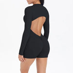 Women's Yoga Jumpsuits Sports Fitness Backless Half Zipper Peach Hip-Lifting Naked Feel Gym Running Workout One-Piece Bodysuits