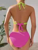Color Block Triangle Bikini 2026 Women Cut-out Waist Swimwear Female Sexy Swimsuit Beachwear Bathing Swimming Swim Suit