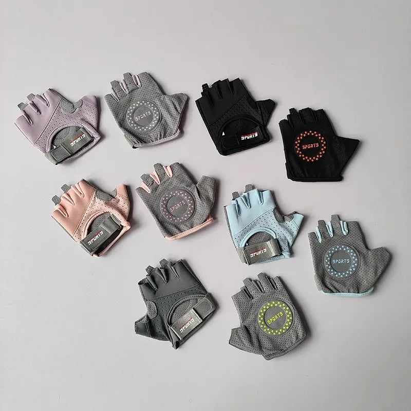 Women's Anti-Slip Wear-Resistant Fitness Half Finger Gloves for Yoga Spinning Bike Sports Cycling - Sweat Absorbent Cocoon-Free