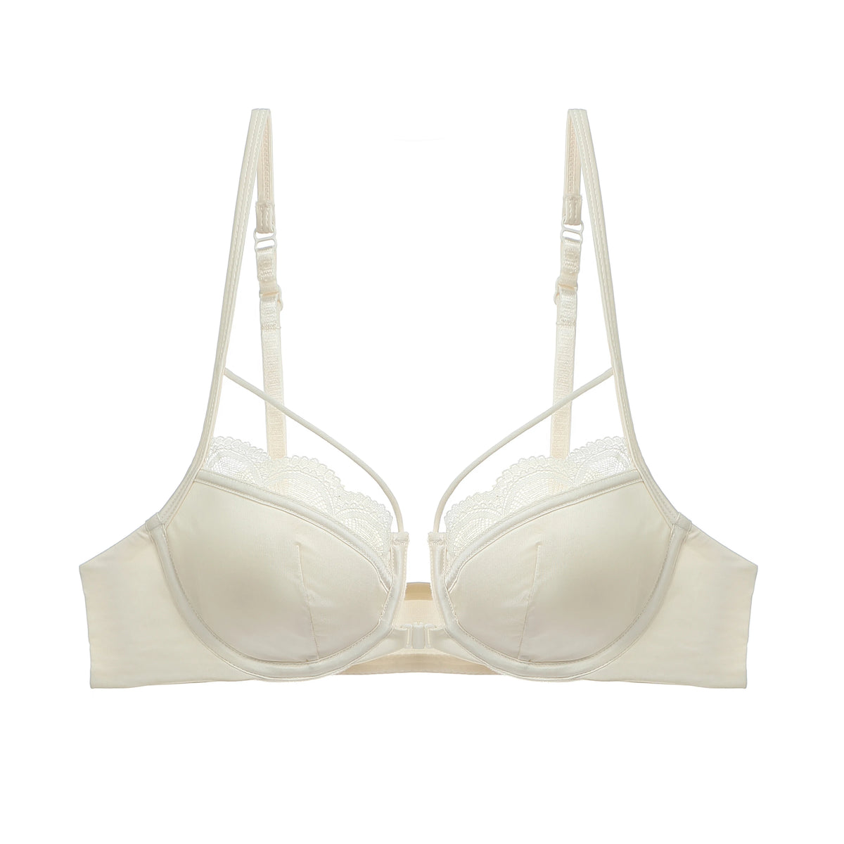 French Front Button Lace Bra Set for Women Sexy Spaghetti Strap Thin Push Up Bra Breast Collection Smooth Brief Sets Lingerie