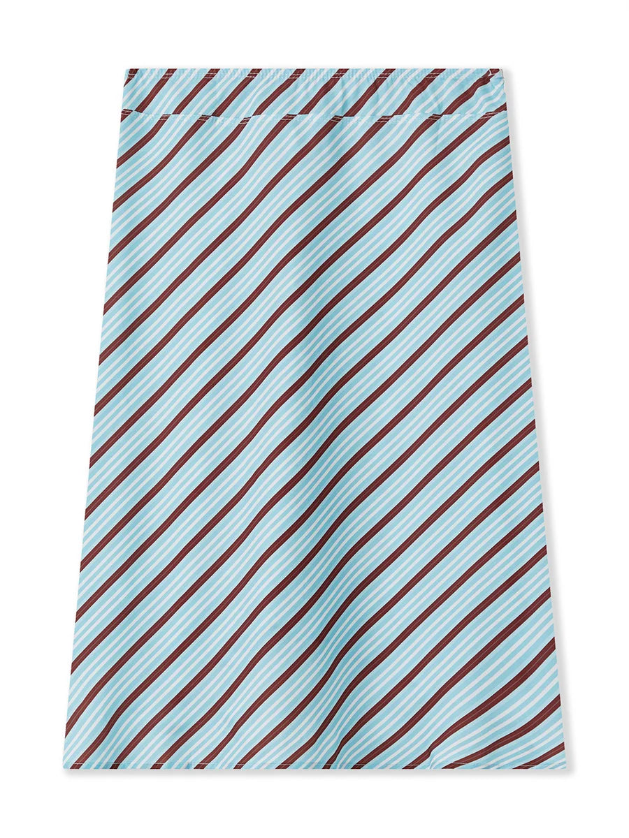 Summer Solid/Stripe/Plaid Midi Skirts for Women Casual Elegant A-Line Skirt for Beach Vacation Streetwear