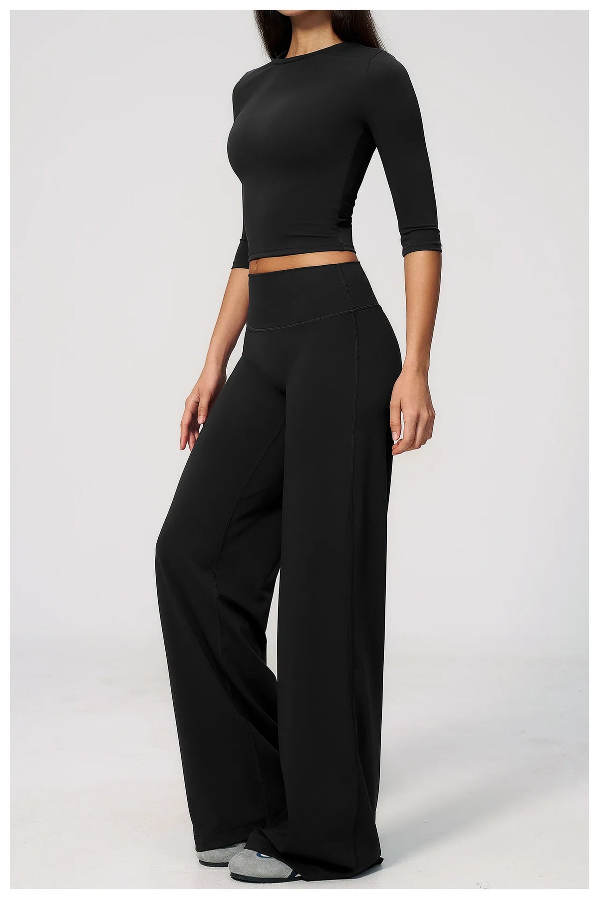 Women Tracksuit Yoga Sets Half Sleeve O Neck Slim Sports T Shirts Fitness Suit Outdoor High Waist Flare Pants Workout Clothes