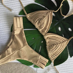 New Bandage Stripes Brazilian Bikini Swimwear Women's Swimsuit Two Piece Set Female Sexy Lace up Mujer Beachwear Summer