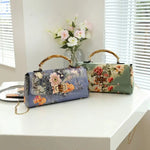 Vintage Bamboo Top Handle Bag Classic Mother Chic Lady Bags Women Shoulder Crossbody Bag Chain Bags Women's Handbags Purses