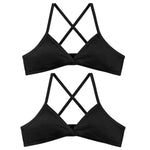 2Pcs/Set Women Ribbed Knit Triangle Bralette Wireless Bra Sexy Lingerie Soft Comfort Underwear Ladies Bra No Pads S-L