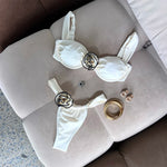 Floral Bikini 2024 Sexy Micro Mujer Bikini Set Women Swimsuits Female Swimwear Brazilian Biquini Swimming Suit Solid Beachwear