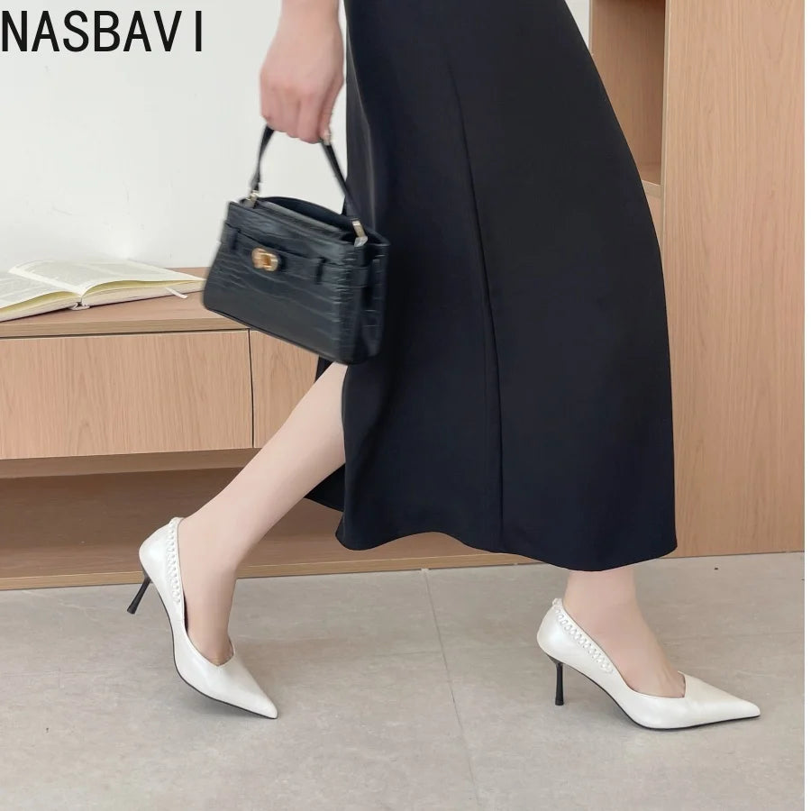 Pointed Toe Pumps Street Style High Heels Women Sexy Banquet Party Shoes for Women Rhinestone Shallow Elegant Designer Shoes New