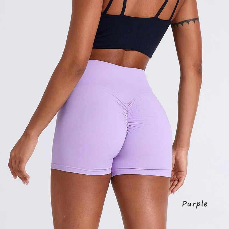 DIAS FIT JOY Women's Sports Shorts Gym High Elasticity Tight Fitting High Waist Running Quick Drying Yoga Pants Hot Pants