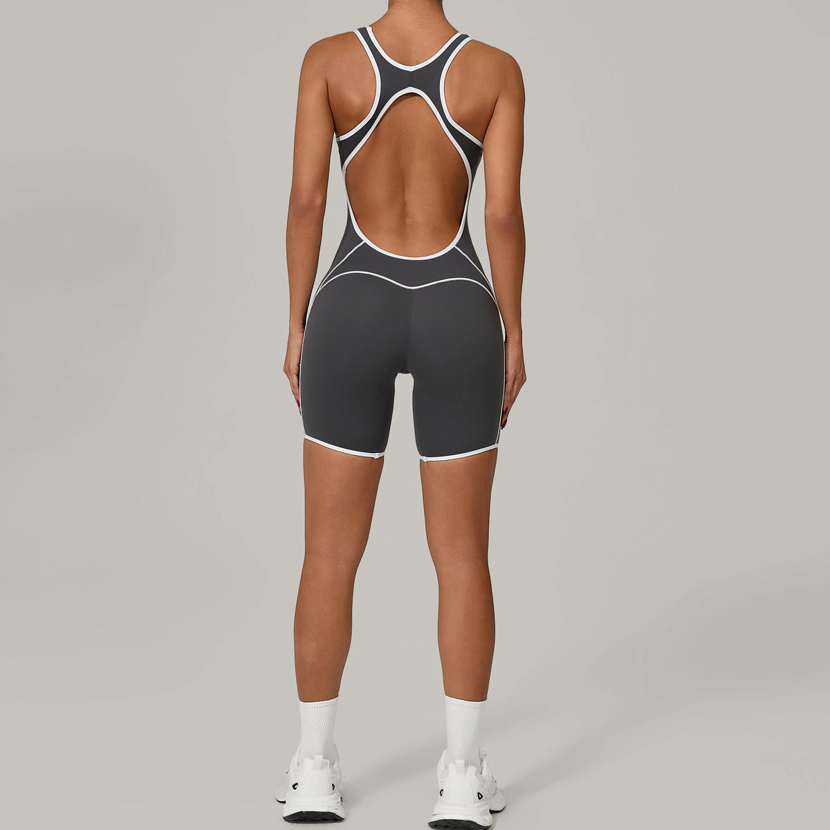 Summer New Gym Romper Padded Outdoor Sports Jumpsuit Hollow Open Back Yoga Suit Dance Sports Bodysuit Hip Lift Workout Yoga Sets