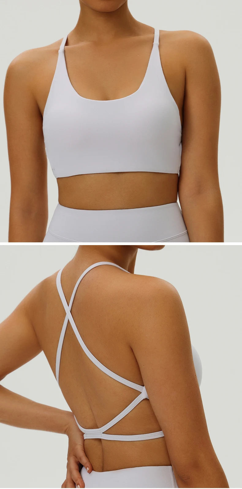 Sexy Soft Fitness Sport Bra Spaghetti Strap Cross Back Hollow Women Top Tight Gym Yoga Underwear Athletic Workout With Chest Pad