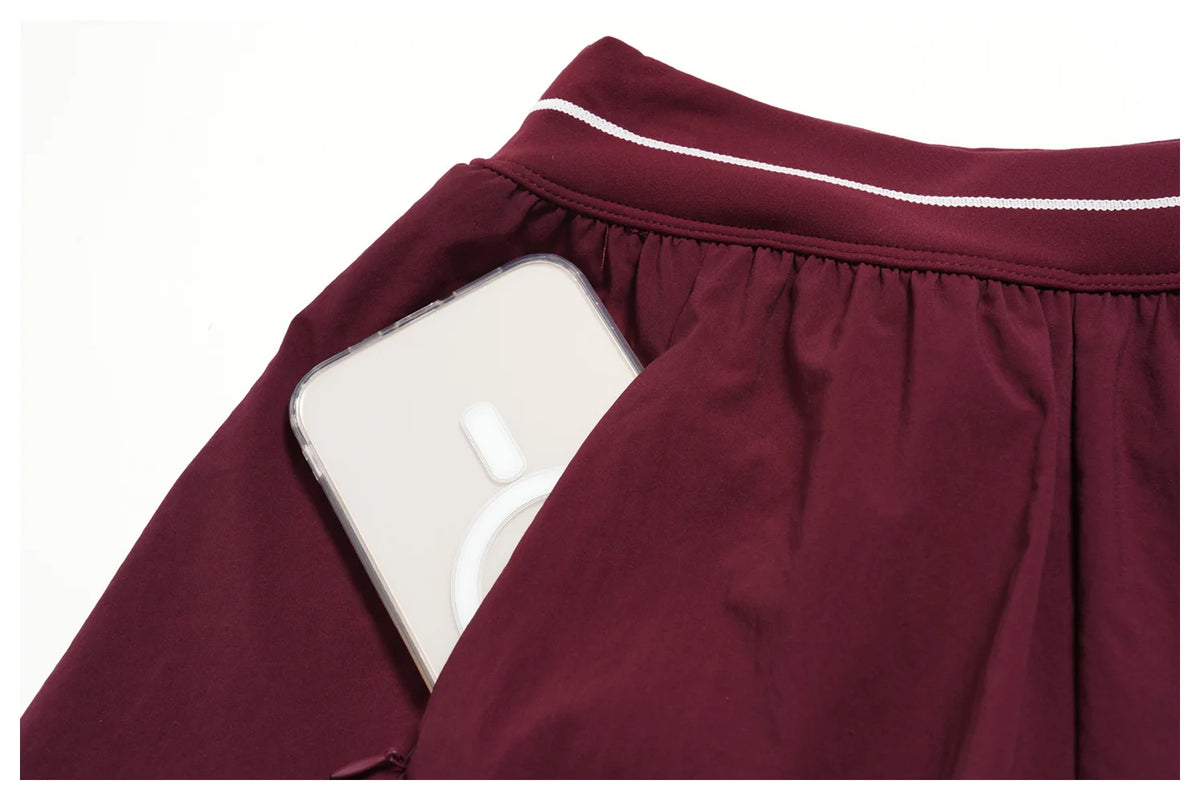 New Brushed Sports Shorts Women High Waist Fake Two Pieces of Anti Glare Shorts Leggings Casual Loose Pocket Fitness Sportwear