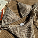 With Fishnet Sarong Skirt Halter Micro Bikini Women Swimwear Female Swimsuit Three-pieces Bikini Set Bathing Suit Swim Beachwear