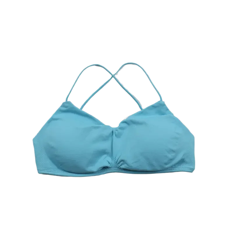 Gym Sports Bra Women Strappy Seamless Yoga Bra Padded Cross Back Gym Bras V Scoop Workout Crop Top Running Yoga Tops Fitness