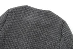 Foridol Tweed Knitted Dark Grey Blazer Coat Women Autumn Winter Gingham Short Coat Office Lady Vintage Buttons Veste