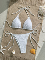 DEKA White Shell String Bikini Women Luxury Push Up Bra Tie Side Thong Swimsuit Brazilian Beach Bathing Suit Micro Swimwear