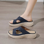 2026 Summer New Women's Sandals Platform Shoes Hollowed-Out Breathable Lightweight Heel-Boosting Casual Outdoor Slippers