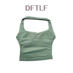 DFTLF Impact Halter Top Women Gym Clothing Backless Seamless Sports Yoga Vest Running Fitness Workout Sleeveless Tank Top