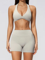 Summer Yoga Sets Women Front Cross Sports Bra Exercise Suits Outwear Lifting Buttocks Abdominal Compression Shorts Fitness Set