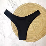 New Bikini Bottoms Women's Swimsuit Low Waisted Bottom Solid Red Swimwear Thong Beachwear Brazilian Bathing Suit Summer