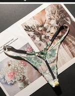 Ice Slik Low Waist Girls G String Leopard Flower Women Panties Sexy Briefs Thong T-back Underwear Female Lingerie Size S-XL