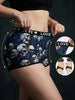 1XL-4XL Women Seamless Panties High-waisted Boyshorts Gothic Skull Soft Breathable Stretch Underwear for Women