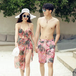 Swimsuit Fashionable Sweet Couple Swimsuit Bikini Three Piece Men's Beach Shorts