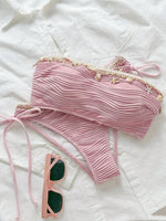 XS - XL Wrinkled Shells Bandeau Bikini Women Swimwear Female Swimsuit Two-pieces Bikini Set Bather Bathing Suit Swim Beachwear