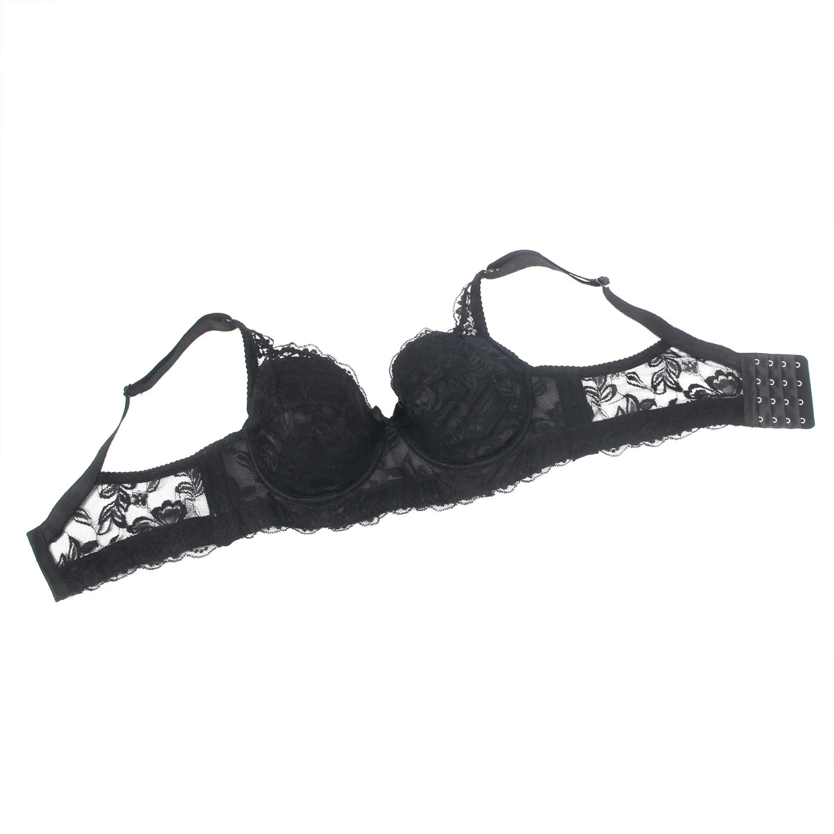 White Lace Underwire Bra for Women Plus Size Push Up Adjustable Straps 4 Hook Back Closure Daily Lingerie