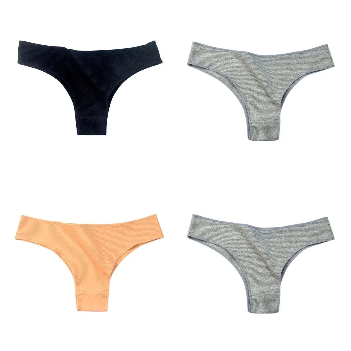 4Pcs/Set Cotton Panties Women Breathable Briefs Soild Underwear Female Underpants Low Waist Brazilian Panty Sexy Lingerie M-XL