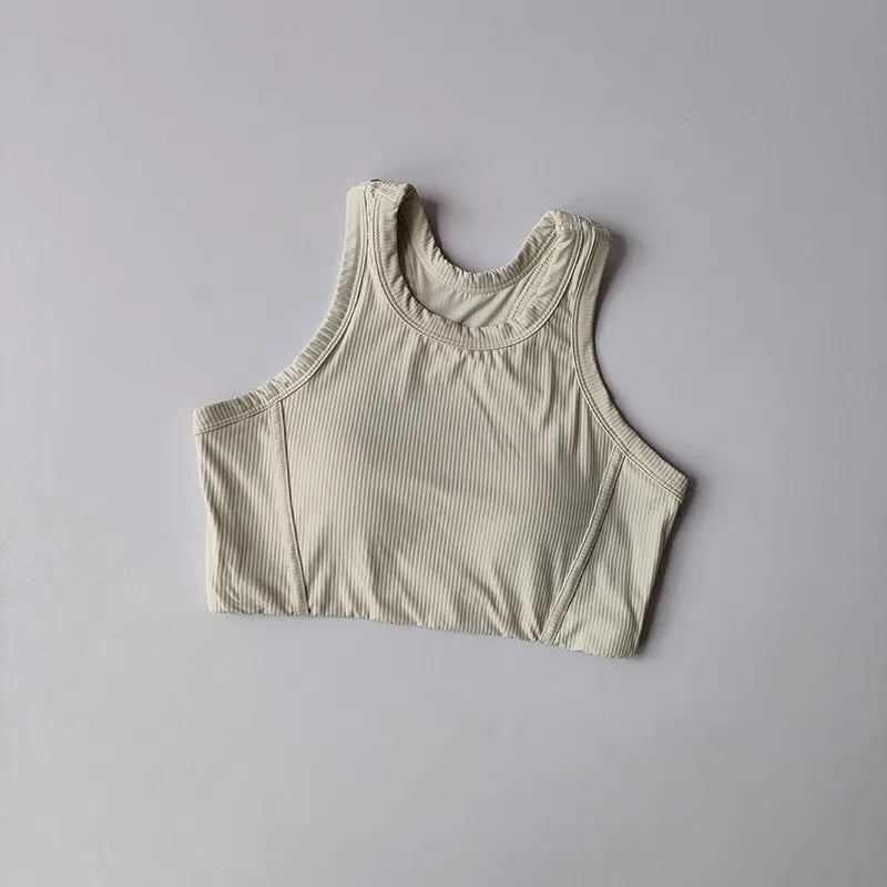 Women's Quick Drying Breathable Yoga Sports Vest I-Shaped Back Sports Bra Fitness Bra Chest Cushion Support