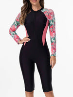 2026 Zipper Slim Swimsuit Women Long Sleeve & Knee One Piece Swimwear Female Bather Bathing Swimming Swim Surf Suit Beachwear