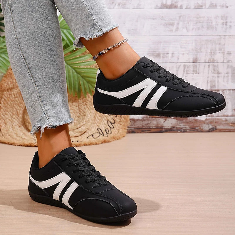 Plus Size 43 Silver Sneakers Women 2026 New Soft Sole Non Slip German Training Shoes Woman Comfortable Fashion Lace Up Flats