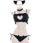 Sexy Cos Cow Cosplay Costume Maid Lolita Bra and Panty Set Stockings Erotic Lingerie Onlyfans Women Naughty Bikini Set