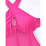 S - XL Underwired Cut Out Halter Women Swimwear One Piece Swimsuit Female Monokini High Cut Bather Bathing Suit Swim Lady V4418