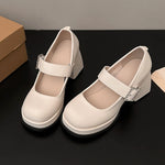 Elegant Chunky Heel Mary Jane Shoes Women 2025 Crystal Buckle Strap Platform Pumps Woman Thick High Heeled Party Shoes Ladies