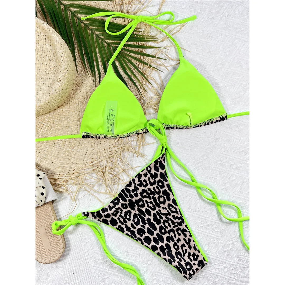 Sexy 7 Colors Halter Brazilian Bikini Female Swimsuit Women Swimwear Two-Pieces Bikini Set Bather Bathing Suit Swim Lady V3860