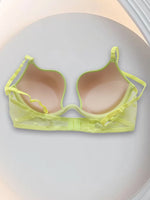 Polka Dot Mesh Sexy Push-Up Bra, Popular in Europe and America, Thin on Top and Thick on Bottom, Deep V Seductive Bra