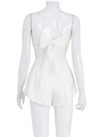 Ahagaga Fashion Sexy Solid Tracksuits Women Sleepwear Camisole Casual Bandage Slim Fit Skinny 2 pieces Suit Sets (Tops+ Shorts)