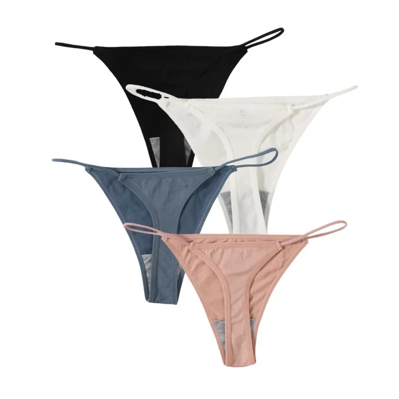 4Pcs/Set Women G-String Thongs Seamless Panties Sexy Lingerie Low Rise Female G-String High Cut Pantys Underwear